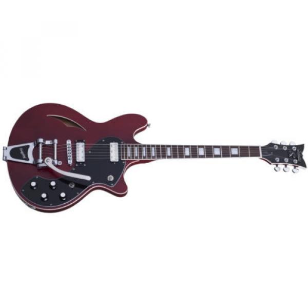 Schecter acoustic guitar martin T martin guitars S/H-1B martin acoustic guitar See martin guitar strings acoustic Thru martin d45 Cherry Pearl STCP NEW Semi-Hollow Guitar with Bigsby #1 image