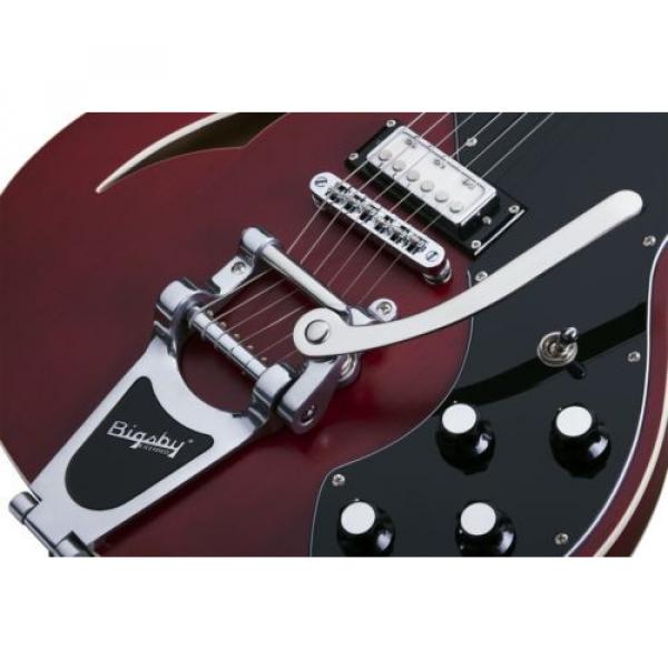 Schecter acoustic guitar martin T martin guitars S/H-1B martin acoustic guitar See martin guitar strings acoustic Thru martin d45 Cherry Pearl STCP NEW Semi-Hollow Guitar with Bigsby #5 image