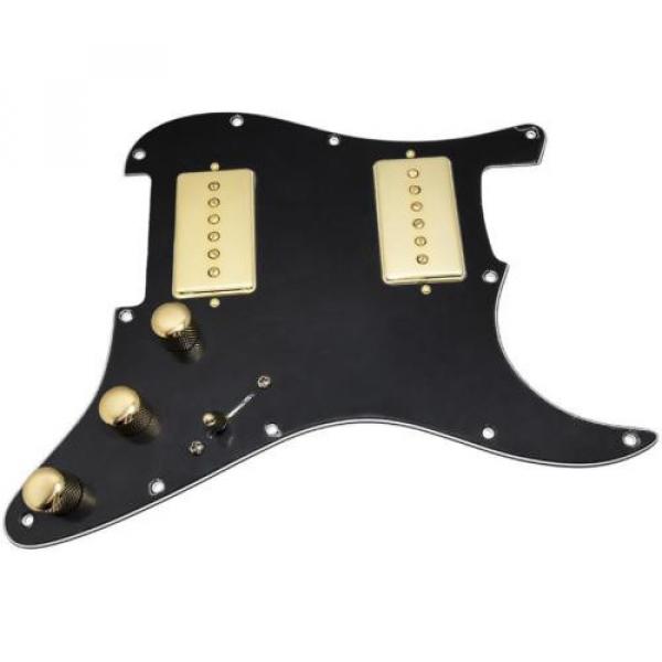 Loaded martin guitar strings acoustic medium Stratocaster martin d45 Pickguard martin guitar case w/ martin strings acoustic Seymour guitar strings martin Duncan Phat Cat P-90s, Black/Gold #1 image