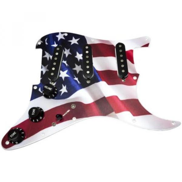 Loaded martin Strat dreadnought acoustic guitar Pickguard acoustic guitar martin w martin guitar case Seymour martin acoustic strings Duncan SSL-2 Pickups, Blender, US Flag/Black #1 image